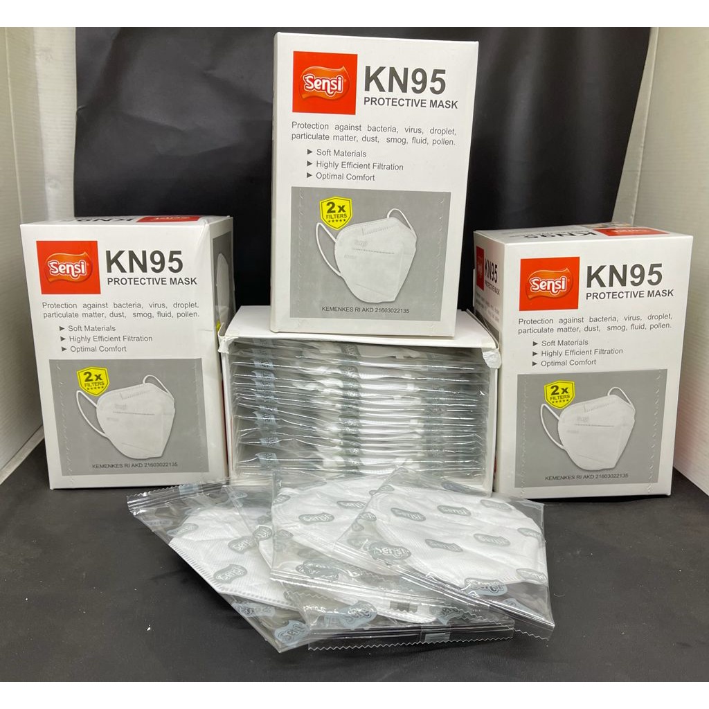 SENSI KN95 PROTECTIVE MASK 6PLY ISI 20PCS