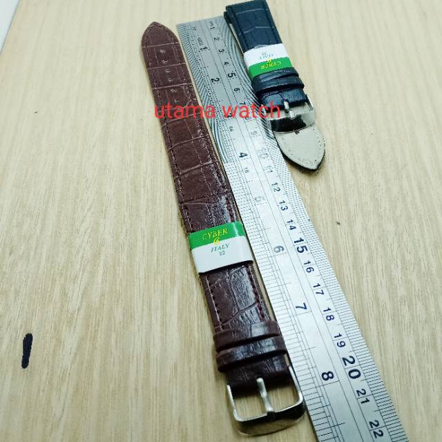 TALI JAM TANGAN PRIA DAN WANITA KULIT 22MM  Tali jam kulit ukuran 22mm hitam, coklat, CB1