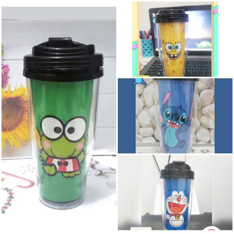 TUMBLER KARAKTER KEROPPI DORAEMON STITCH SPONGEBOB