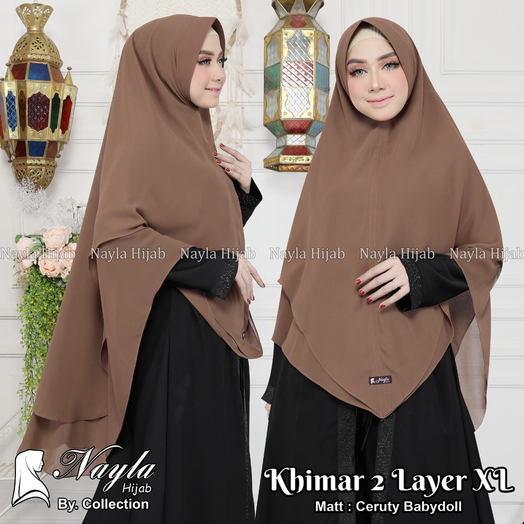 KHIMAR 2 LAYER SIZE XL CERUTY BABYDOLL KERUDUNG CERUTY JUMBO ORIGINAL BY NAYLA HIJA'B