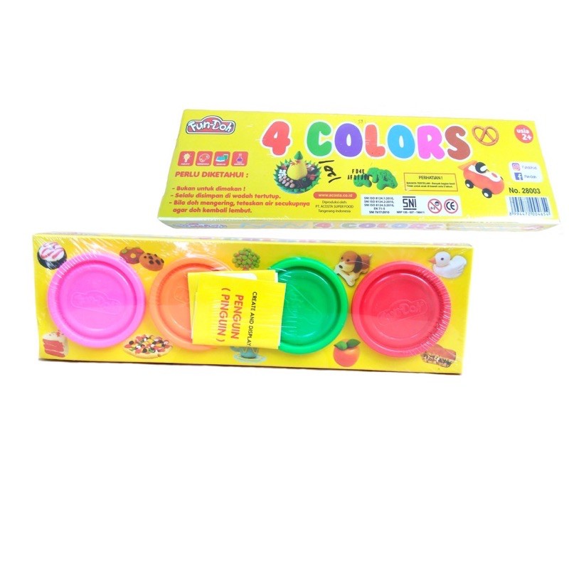 Fun-Doh isi ulang 4 Warna -Refill Fundoh Mainan edukasi Anak