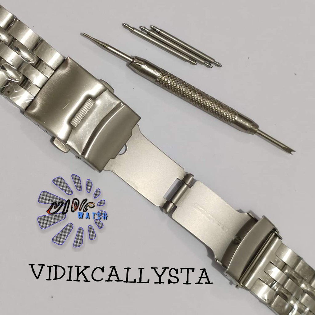 Strap B809 Tali Jam Tangan Stainless steel Rante Rantai 22mm Silver Tali strap Watch solid lurus 22