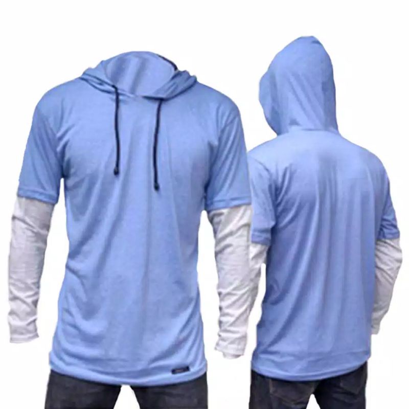 kaos Hoodie doble layer lengan panjang