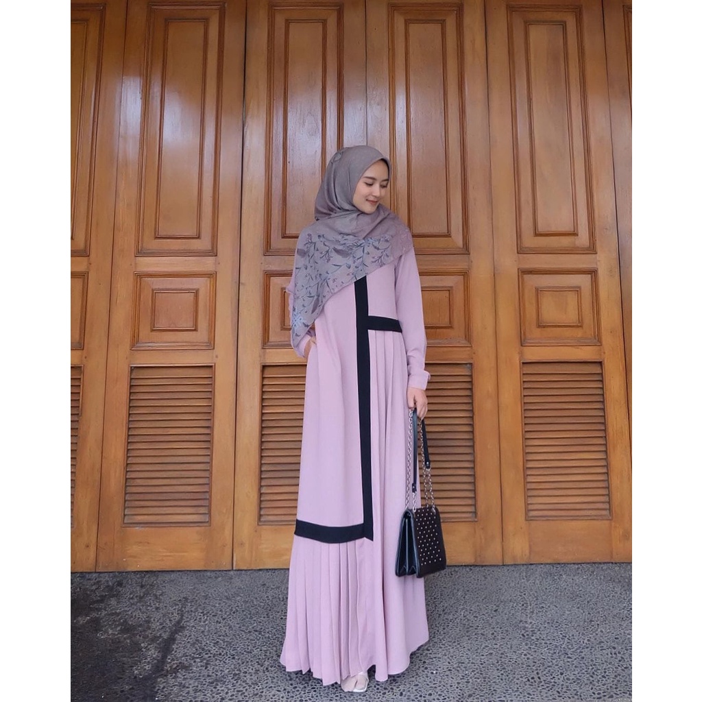 FMOS Hanna Maxi Dress SIze S M L XL Fashion Muslim Terbaru-7