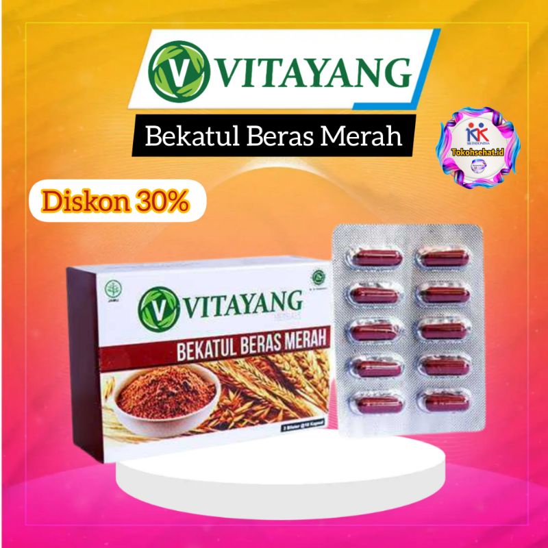 Vitayang Bekatul Beras Merah Obat Herbal kolesterol dan Darah tinggi suplemen kolesterol alami kk Indonesia