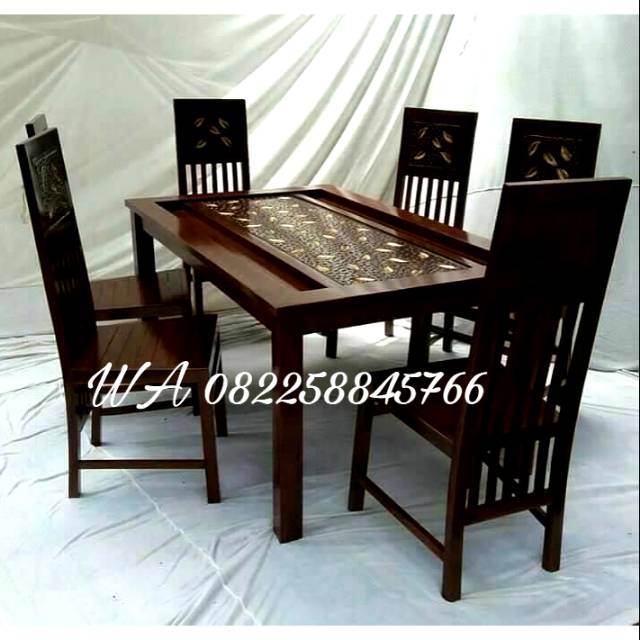 Meja Makan Kayu Jati Kursi 6 Meja Makan Ukir Pasir Kayu Meja Makan Kayu Jati Kursi 6 Meja Makan Ukir Pasir Kayu