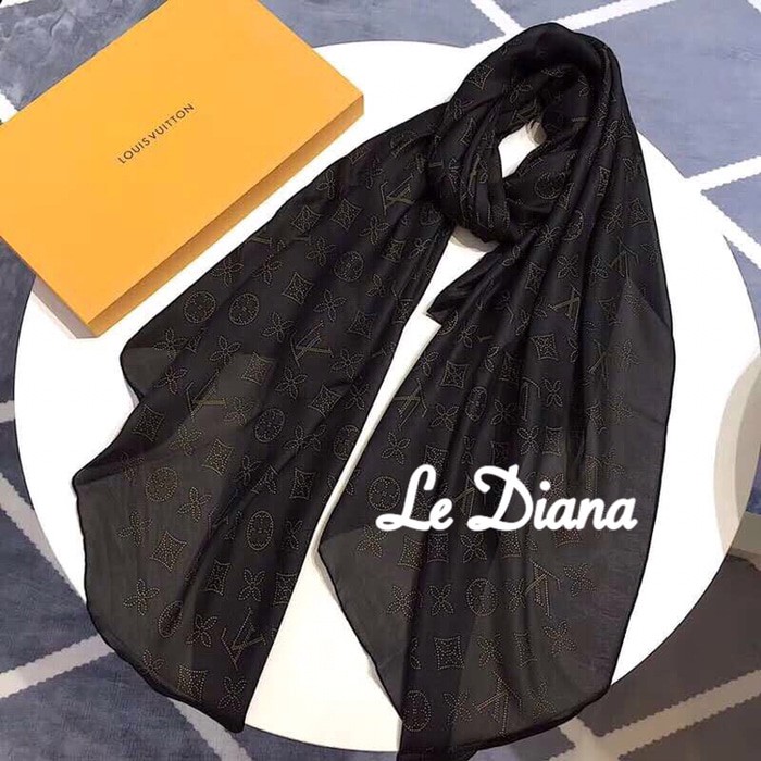Syal LV Sutra LV Scarf Silk LV Shawl Classic Super Mirror Quality Berkualitas