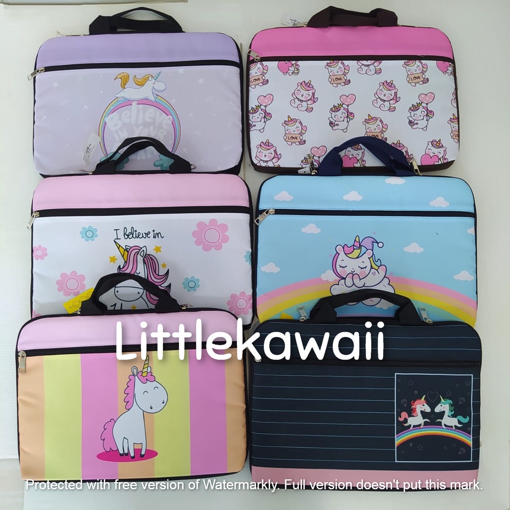 LK/Tas Laptop Case Unicorn Kantong Depan Mix 14 Inch