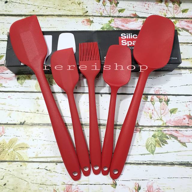 rubber spatula set 5pcs non sambungan with box