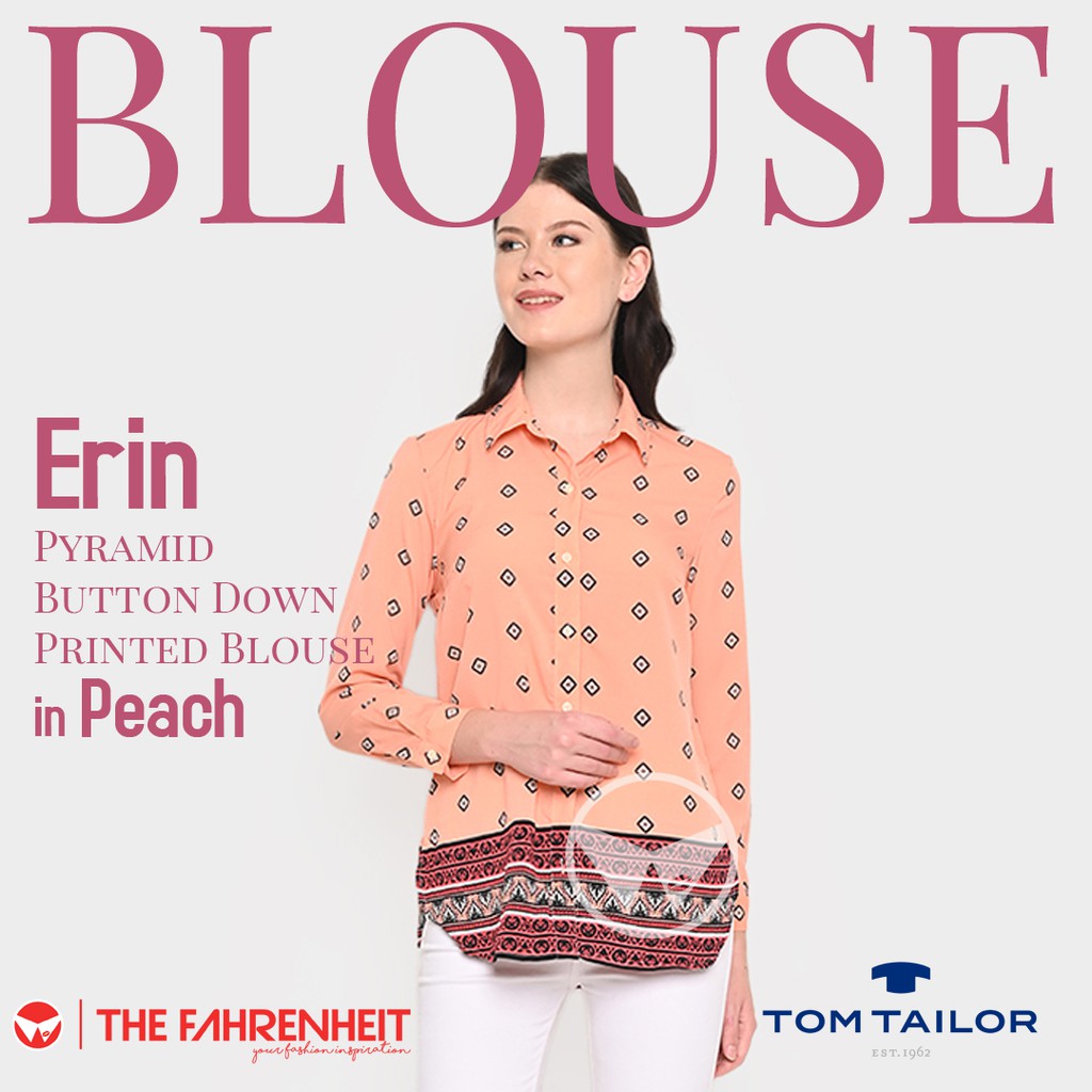 The-Fahrenheit Erin VeraWang Pyramid Printed Blouse - Peach