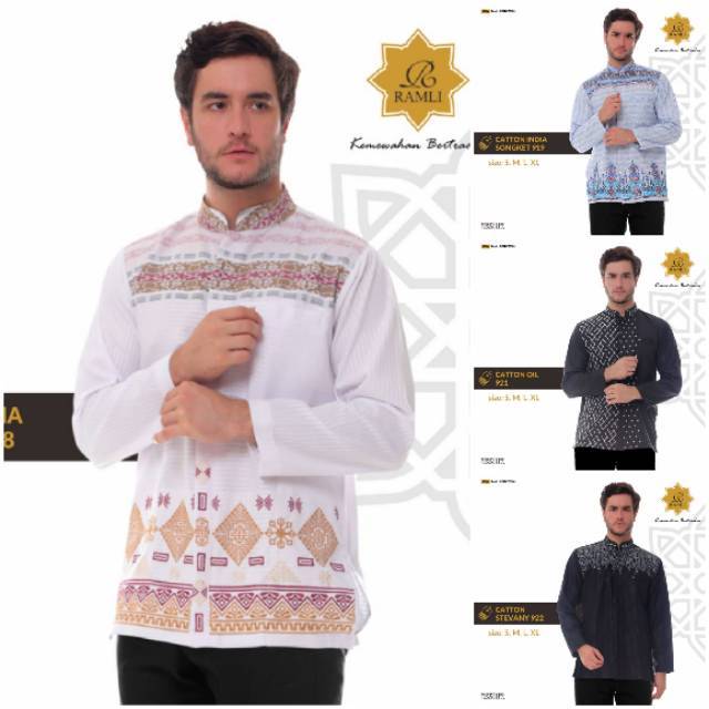 Baju Muslim Pria Koko Ramli Koko Bordir terbaru