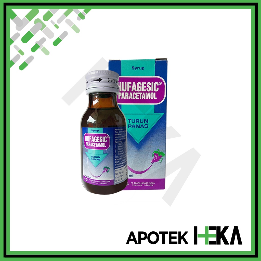 Hufagesic Sirup 60 ml - Sirup Turun Panas Demam Anak Rasa Anggur (SEMARANG)