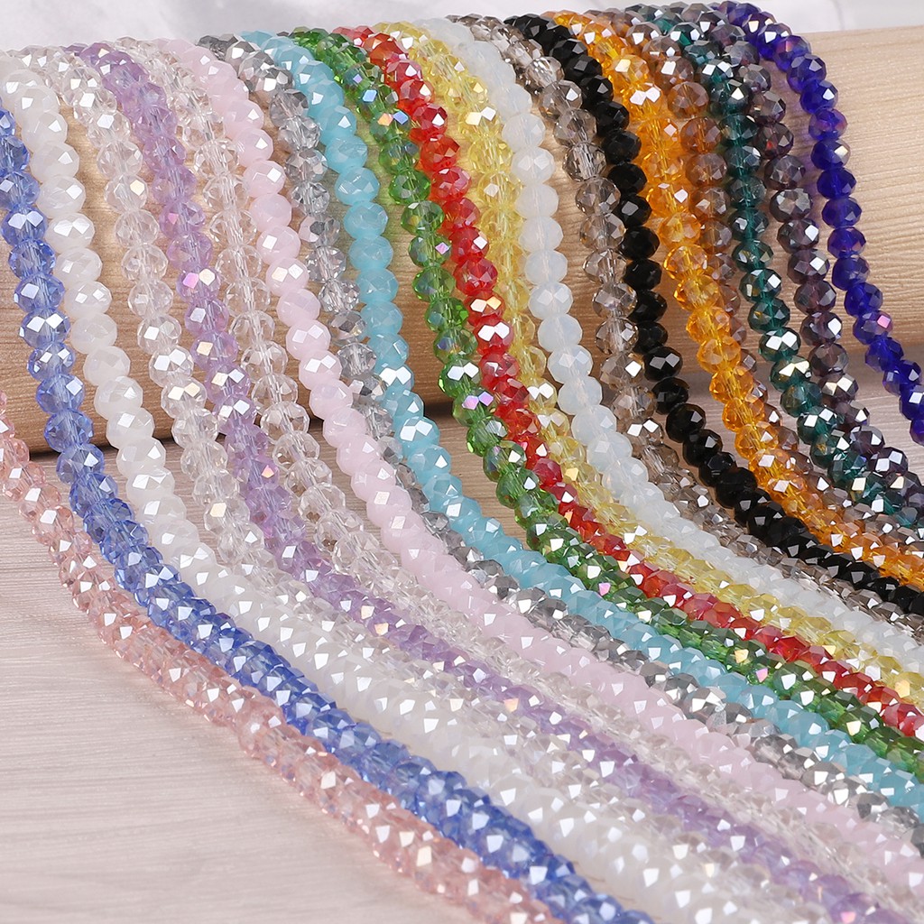 70Pcs 8mm Rondelle Austria Faceted Crystal Glass Beads Loose Spacer Beads for Jewelry Making Charms Craft Beads Accessories