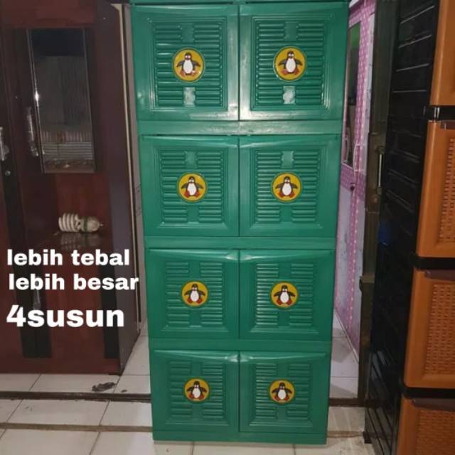  Lemari  baju  pakaian  plastik 4susun jumbo multi club  