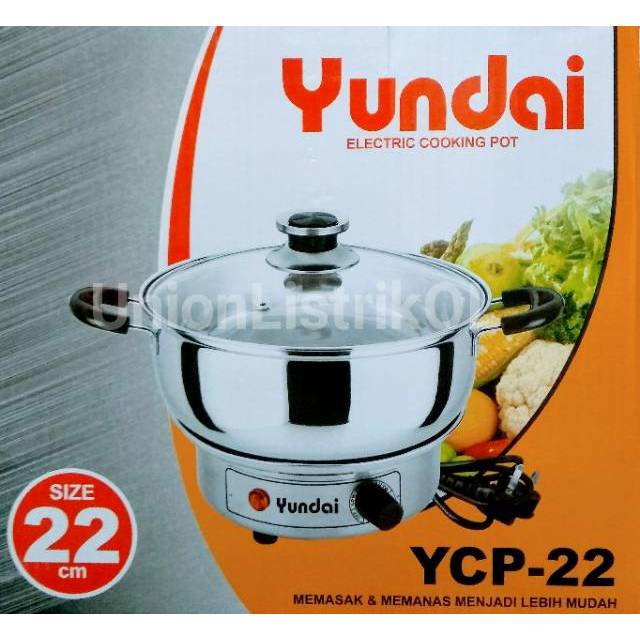 Panci Elektrik Cooking Pot Panci Listrik 20cm Stainless Yundai