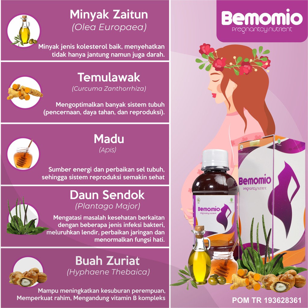Bemomio -  Multivitamin Madu  Meningkatkan Kesuburan Kandungan 3x Lebih Cepat Hamil & Lancarkan Siklus Haid-2