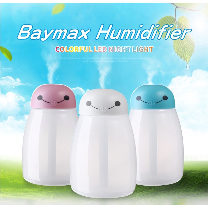 (100% BARANG ORI) Taffware Baymax Mini Humidifier Aromatherapy RGB USB 400ml - HUMI H803