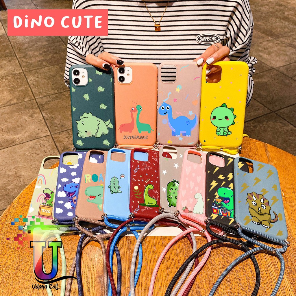 Softcase Slingcase Tali Lanyard Candy DINO CUTE Vivo Y65 Y69 V5 Lite V5s V5+ Y91 Y93 Y95 UC3163
