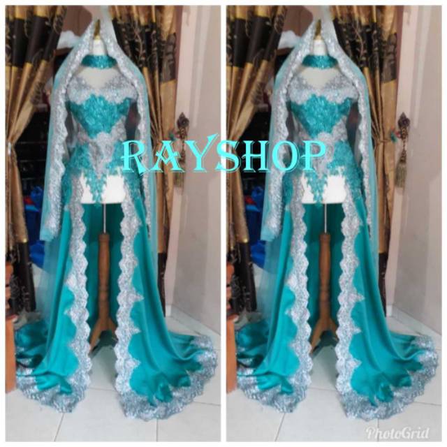 KRBAYA EKOR + HIJAB RAYCOLLECTION BIRU TOSCA/KEBAYA EKOR/KEBAYA PENGANTIN