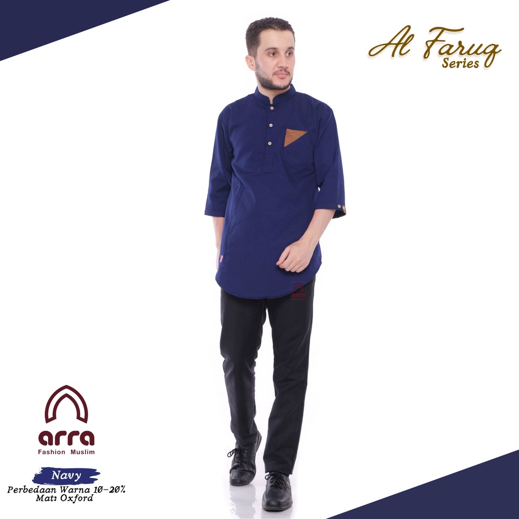 Arra Baju Koko JUMBO Pria Dewasa Series Al Faruq Terbaru Baju Koko Jumbo Big Size XXXL Kemeja Kemko Oversize Muslim Pria Premium Baju Takwa Taqwa Atasan Jubah Muslim Pria Dewasa Lengan Pendek Kokoh Kurta Qurta Pakistan Baju Lebaran Kain Oxford Denim