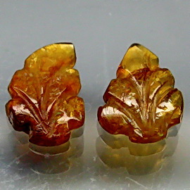 Natural Honey Yellow Tormaline Leaf Carving 2pcs 2.28Ct YZ052