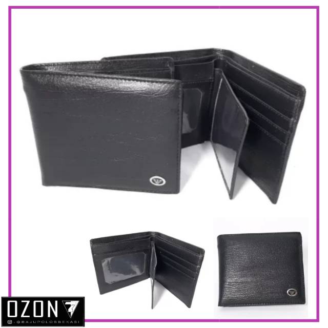 Dompet Kulit Pria Dompet Pendek Pria Wanita Dompet Kartu Polos Warna Dark Brown Premium Murah