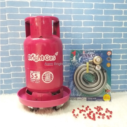 PAKET BRIGHT GAS 5,5 KG PLUS ISI + REGULATOR + TATAKAN