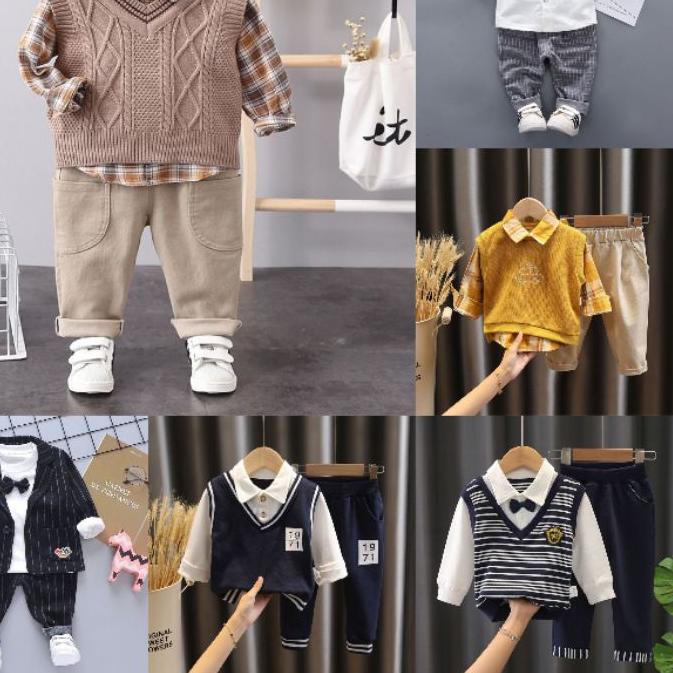 ♖ Setelan jas anak laki - laki import usia 6bulan 1 2 3 4 tahun / Baju pesta anak laki laki paling m