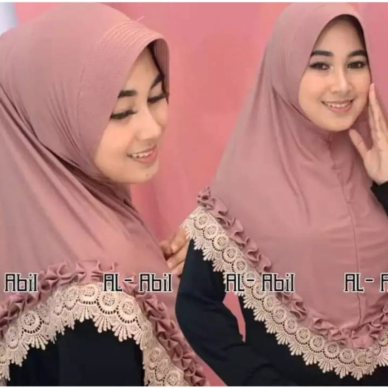 KERUDUNG GOTIK RENDA PRADA//HIJAB INSTAN GOTIK RENDA//JILBAB JERSEY HALUS