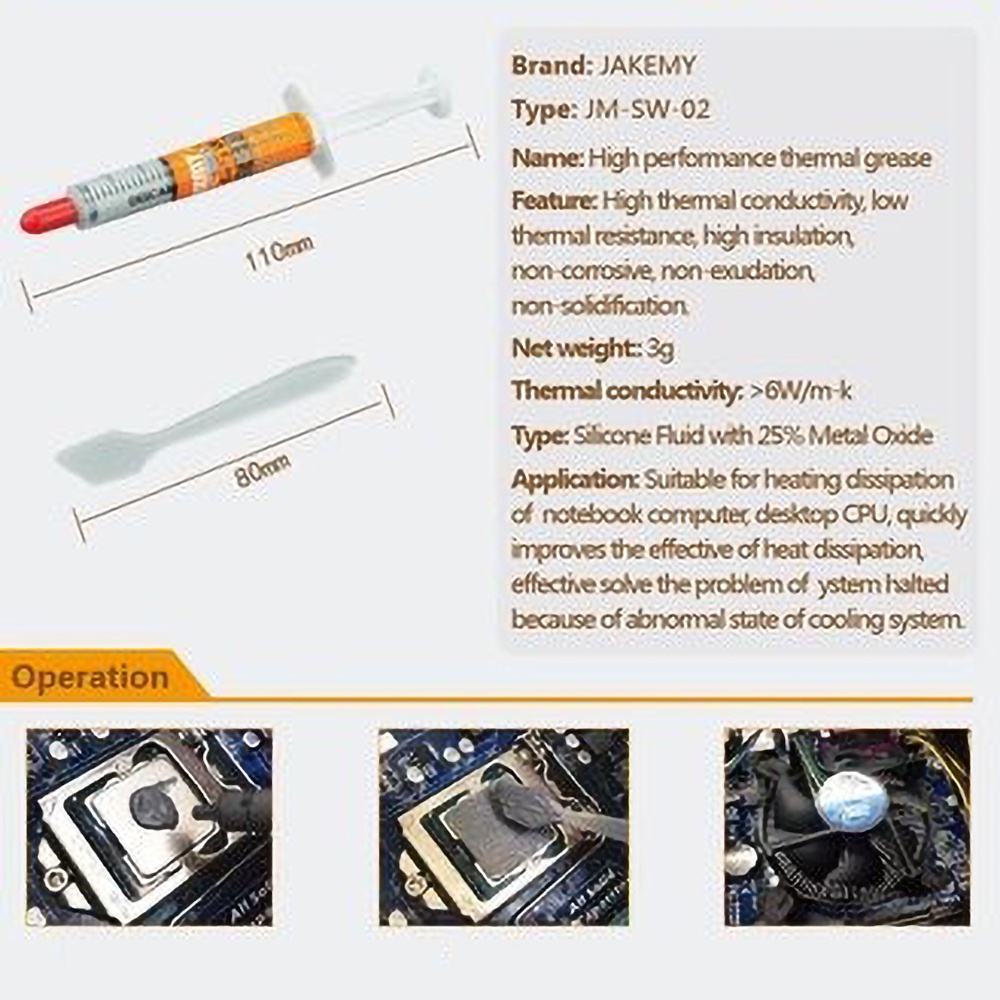 Jakemy JM-SW-02 High Quality Thermal Grease Computer Heat Pasta