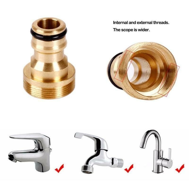 [ Featured ] 1 Piece Universal Solid Brass Thread Water Tap Male Quick Connector Adaptor