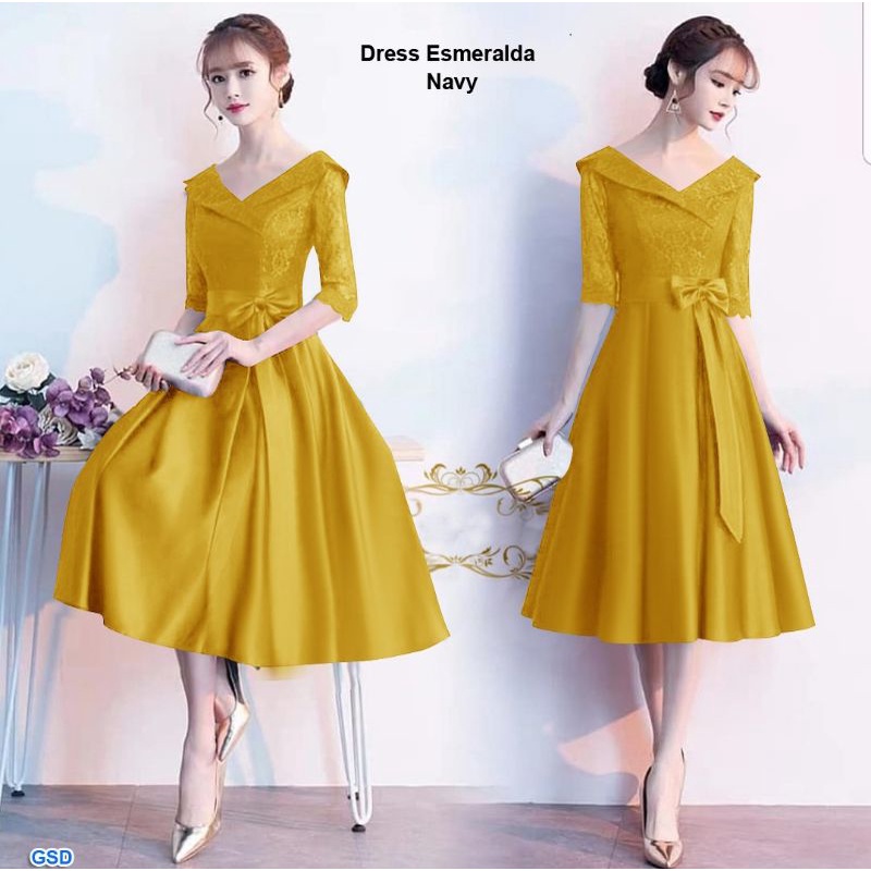 DRESS CANTIK ACARA PESTA / DRESS KENCAN / DRESS NIKAHAN / esmeralda - FC/ DRESS NATALAN/ BAJU JALAN JALAN