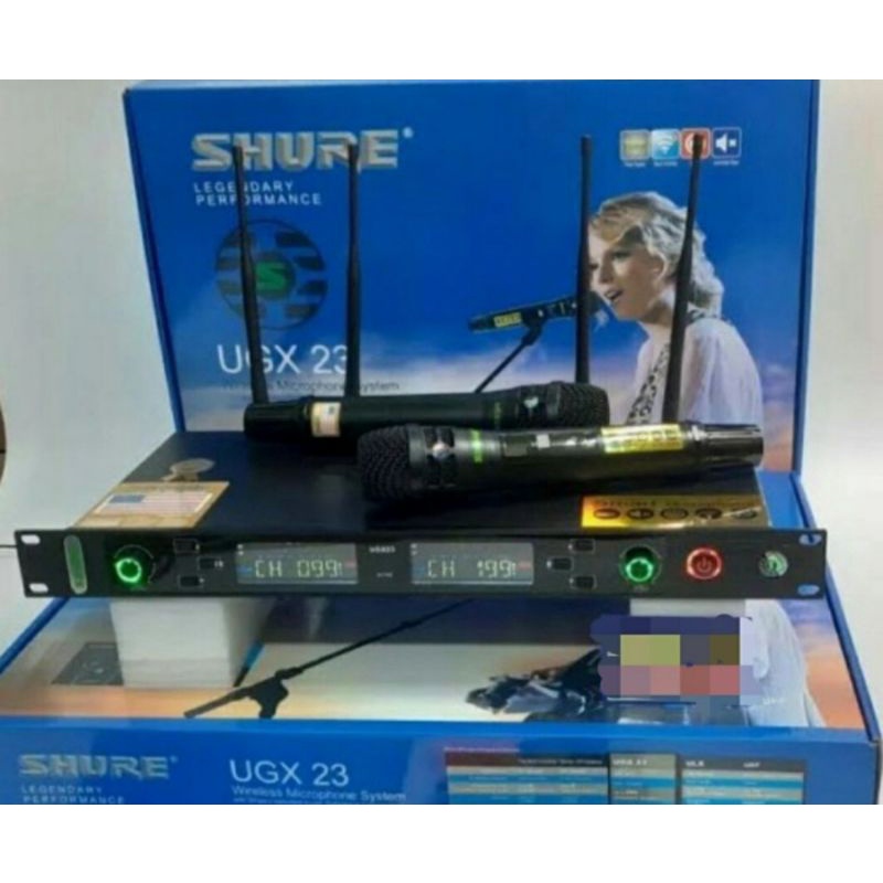 Mic Wireless SHURE UGX23 Mikrooon Werles UGX-23 Mikrofon Wirles UGX 23 Dual Mik