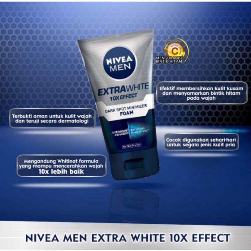 NIVEA MEN Extra Bright 10X EFFECT Dark Spot Minimizer Foam Facial