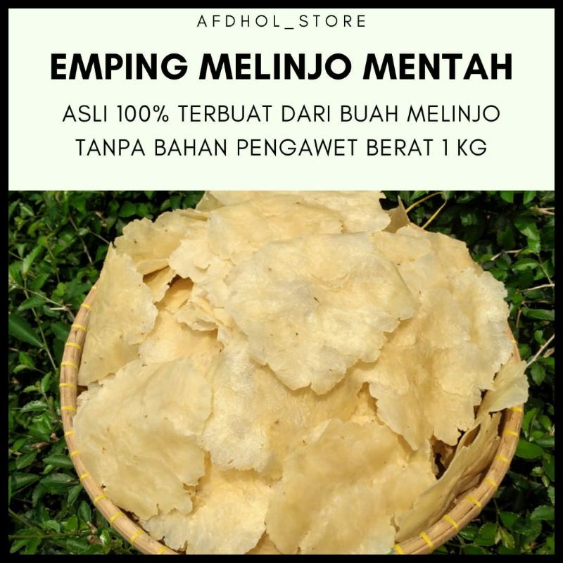 

Emping Melinjo Mentah Ukuran Sedang Kering Tipis Siap Goreng Asli Seran Banten 1 KG