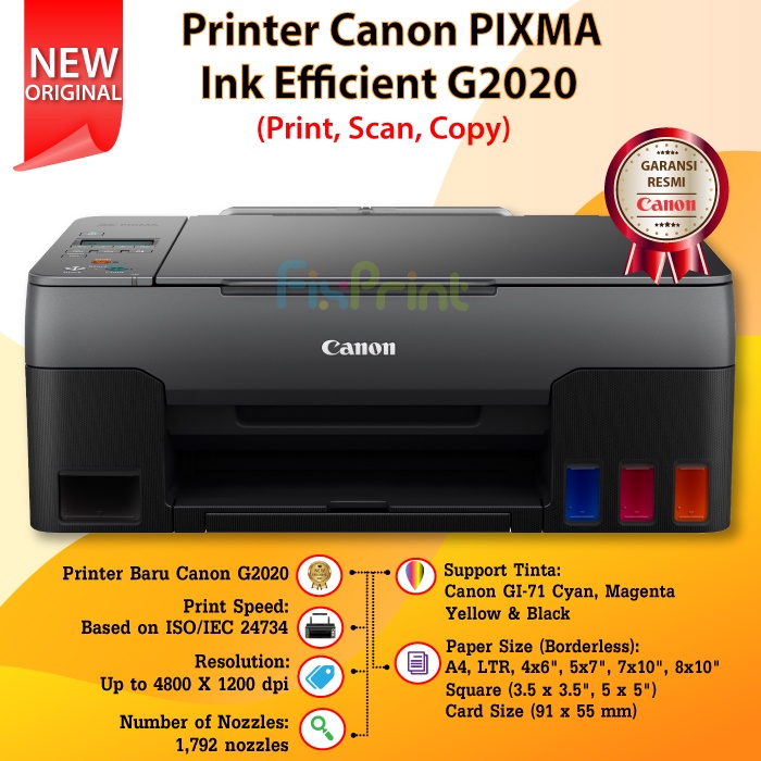 Printer G2020 New Print Scan Copy Garansi Remi Pengganti Seri G2010
