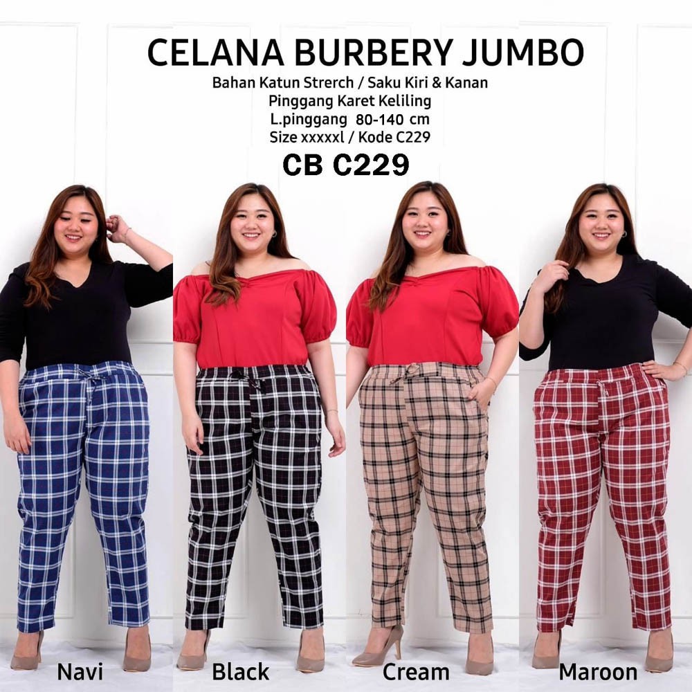 BIGCLO - (COD) LP 80-140cm Celana Bahan Jumbo CB Celana Panjang Wanita Bigsize