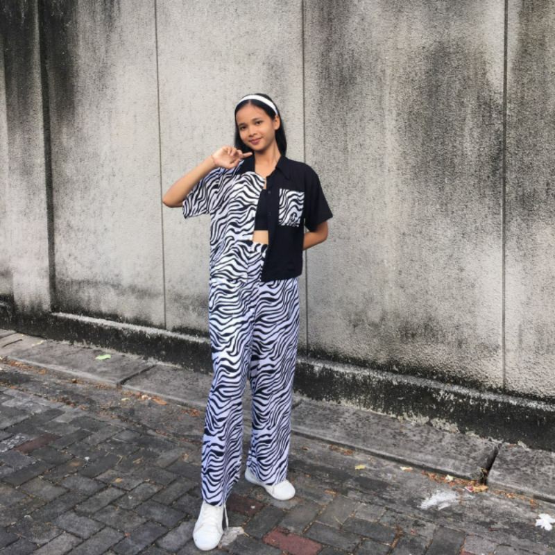 [COD] ONE SET ZEBRA // SETELAN MOTIF ZEBRA