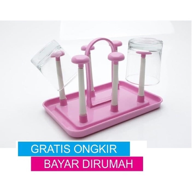 Tempat Gelas / Rak Gelas / Glass Stand isi 6