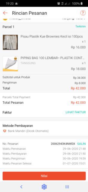 Pisau Plastik Kue Brownies Kecil Isi 100pcs