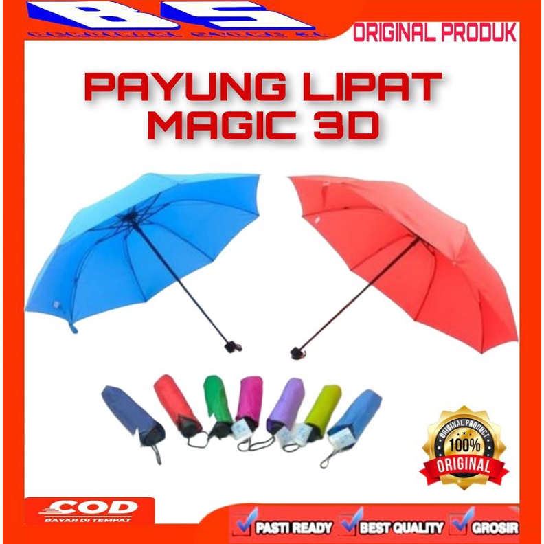 [BS] PAYUNG LIPAT MAGIC 3D MUNCUL MOTIF AJAIB ANTI UV HUJAN BSIN BESAR