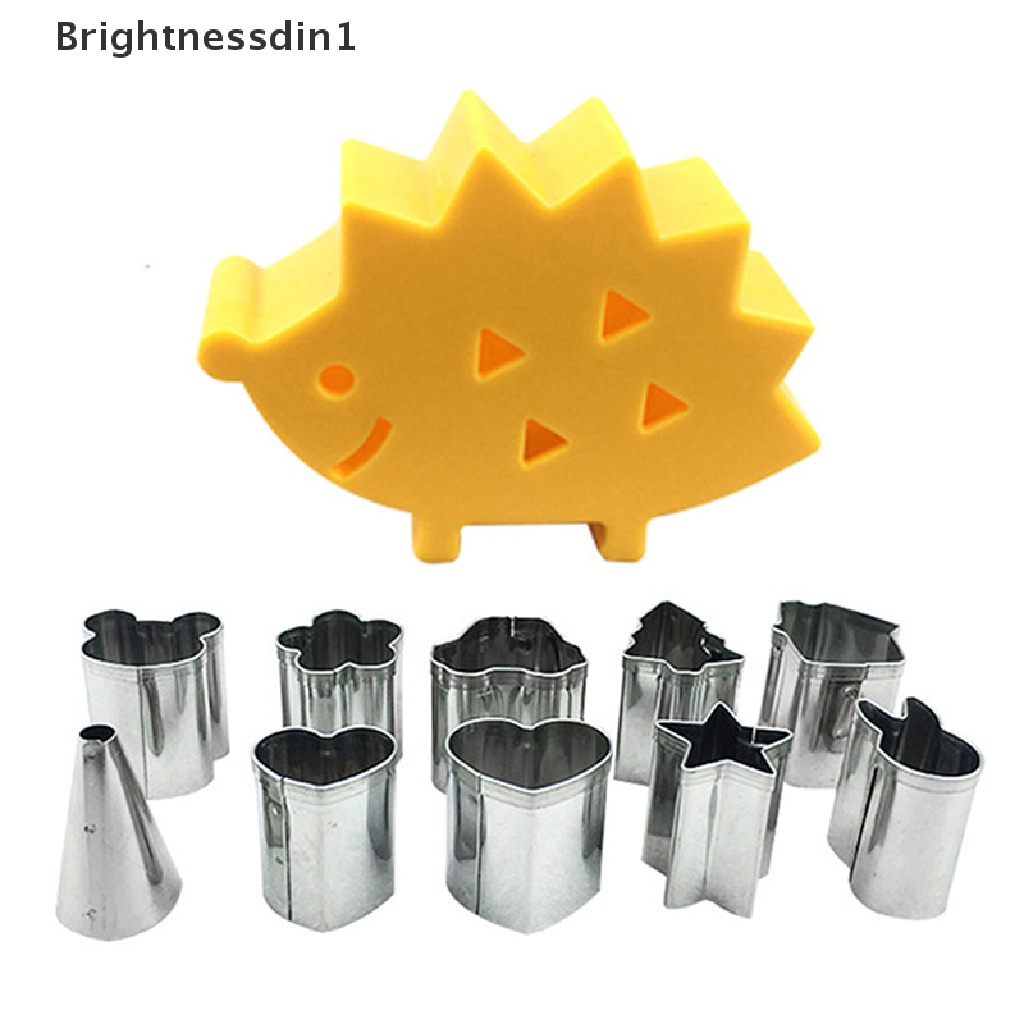 10pcs / set Cetakan Pemotong Buah Mini Bentuk Landak Bahan Stainless Steel