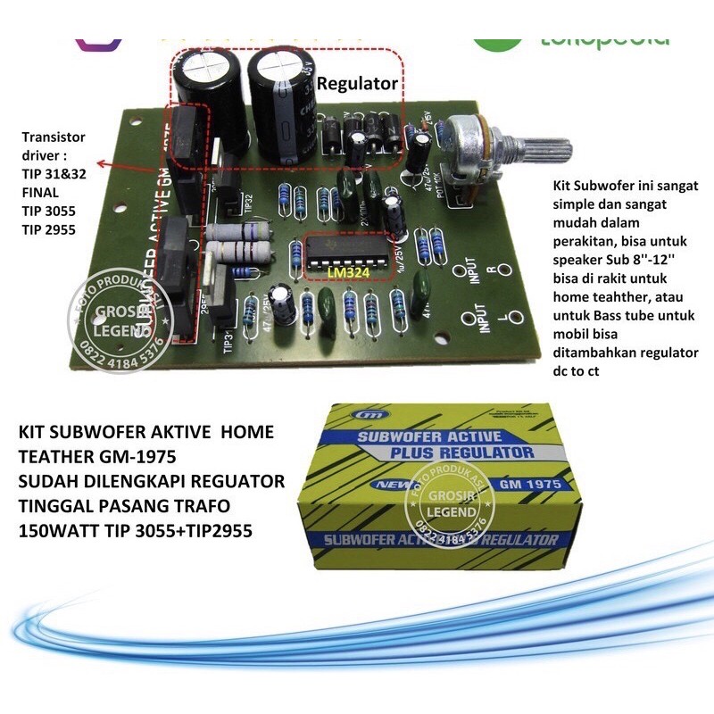 Kit subwofer aktive home theatre GM 1975