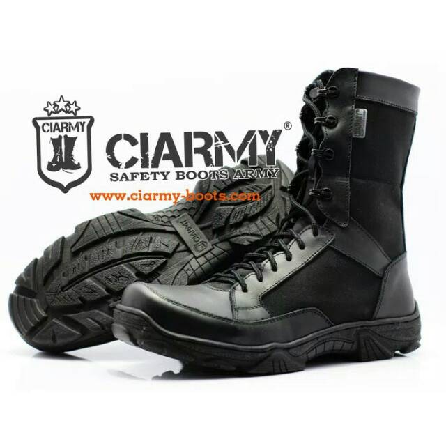 Sepatu tactical pdl tni polri kulit kilap ciarmy type c076
