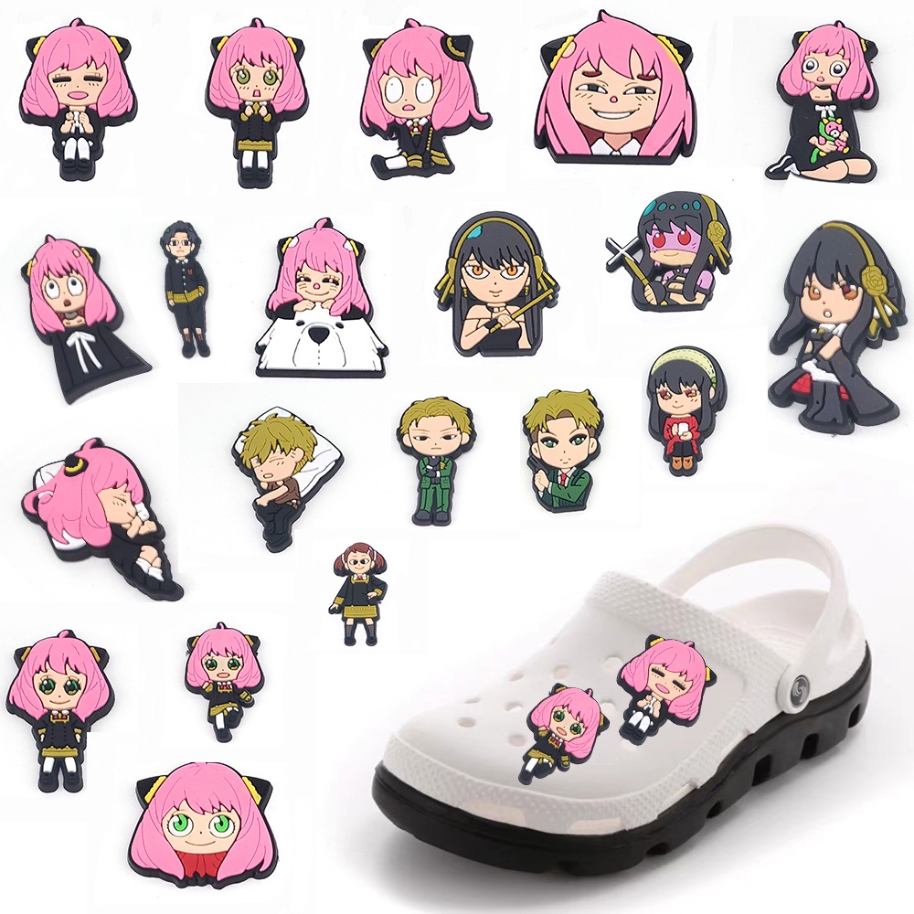 20 Pcs / set Pin Sepatu Sneakers Desain SPY FAMILY Crocs Charms jibbitz Untuk Dekorasi Crocs