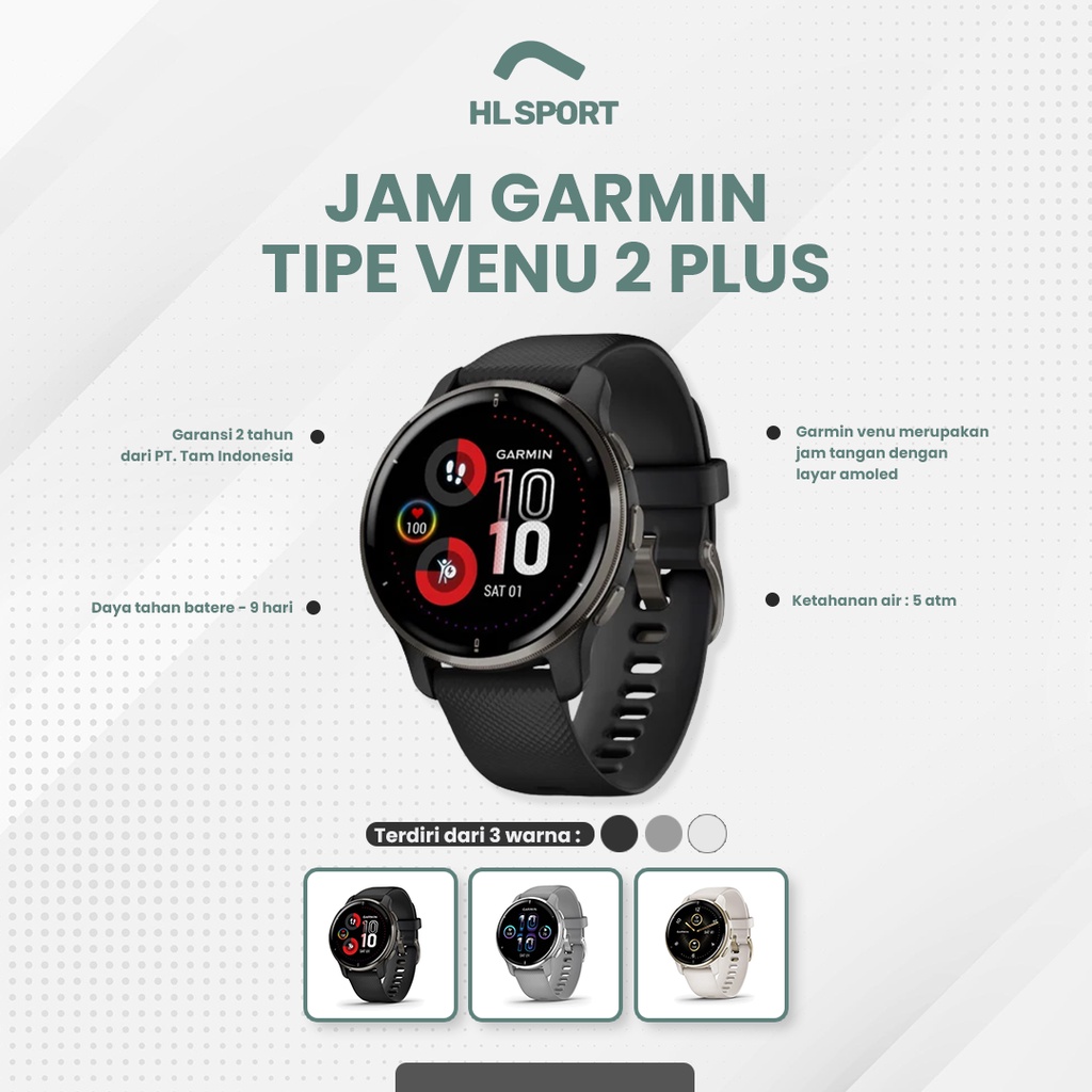 Garmin Venu 2 plus / Garmin Venu 2+ GPS WiFi Garansi Resmi TAM