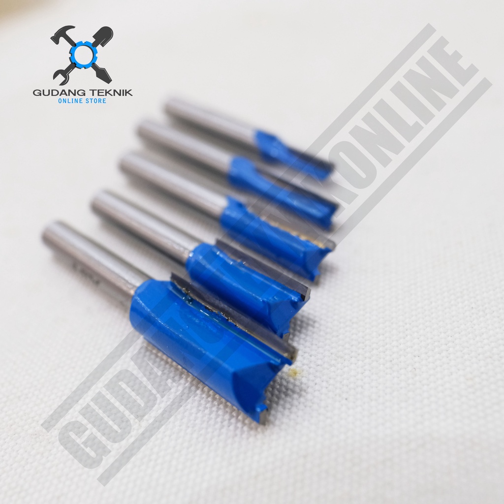 Mata Profil Kayu Straight Bit 1/4&quot; 3/4/5/6/8/10/12mm / Mata Trimmer Router AST Straight Bit