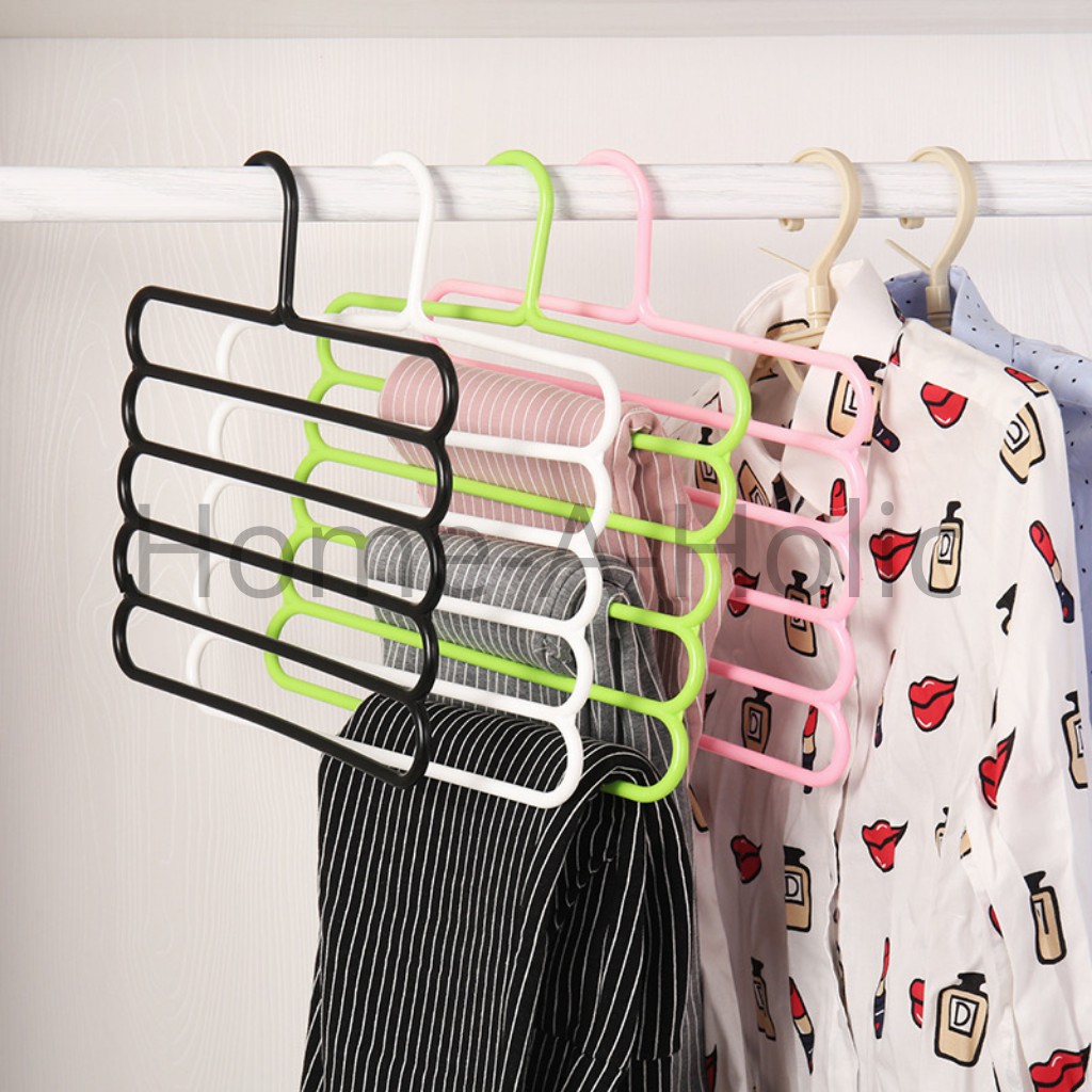  Hanger  Baju  5 Susun  5 Holes Laundry Gantungan 