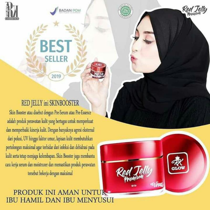 Red Jelly RK Kosmetik Viral Pemutih Wajah Pencerah Wajah Menghilangkan jerawat dan flek hitam BPOM N