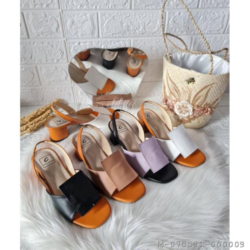 HEELS WANITA HAK TAHU TALI KOTAK SINTETIS VWSS-502